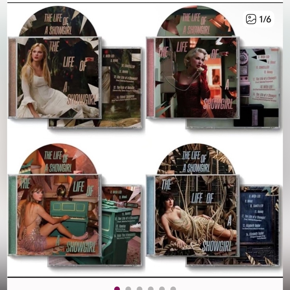 Taylor Swift Life of a Showgirl Album 4 CD Set - Acoustic Songs NWT